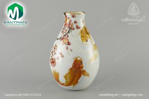 Bình hoa gốm sứ Minh Long Cá Chép